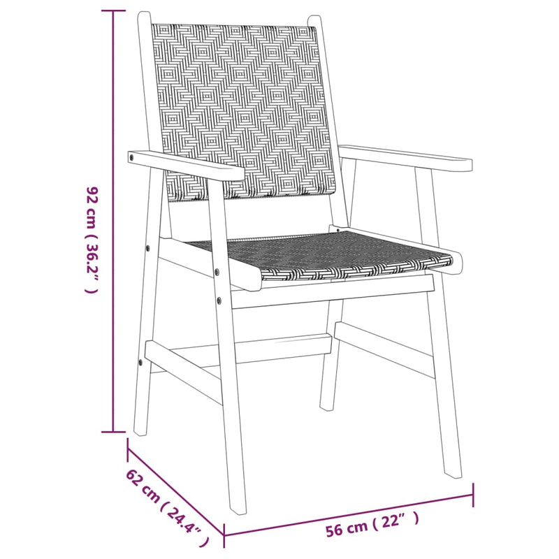 5 Piece Garden Dining Set Solid Wood Acacia