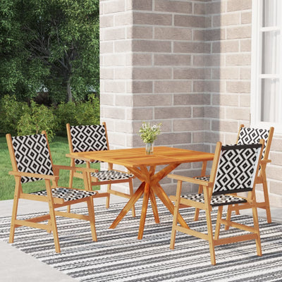 5 Piece Garden Dining Set Solid Wood Acacia