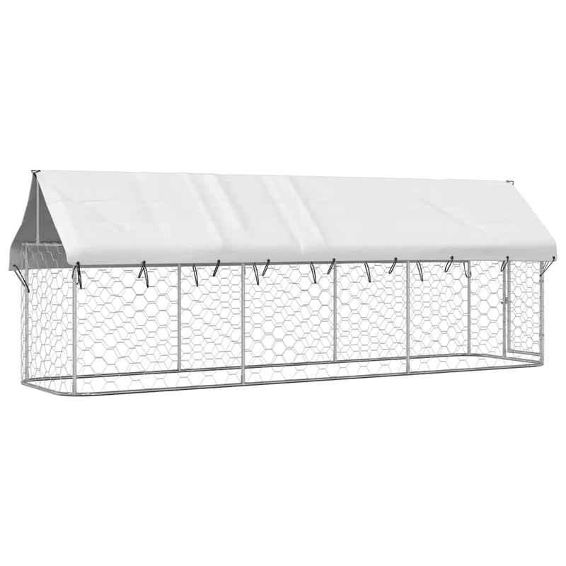 Outdoor Dog Kennel with Roof 400x100x150 cm