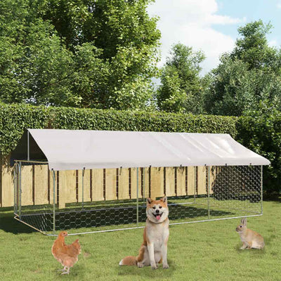 Outdoor Dog Kennel with Roof 400x200x150 cm