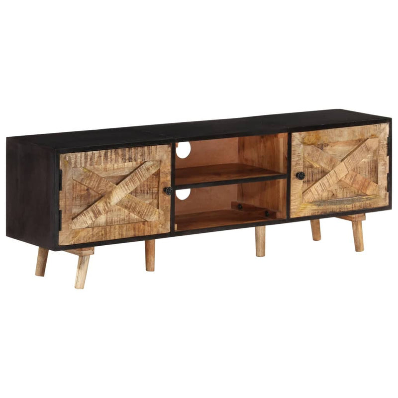 TV Cabinet 140x30x46 cm Rough Mango Wood and Solid Wood Acacia