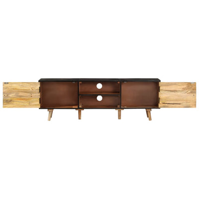 TV Cabinet 140x30x46 cm Rough Mango Wood and Solid Wood Acacia