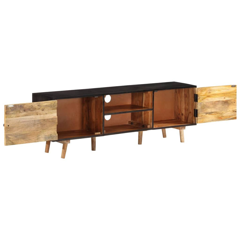 TV Cabinet 140x30x46 cm Rough Mango Wood and Solid Wood Acacia