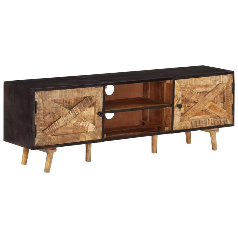 TV Cabinet 140x30x46 cm Rough Mango Wood and Solid Wood Acacia