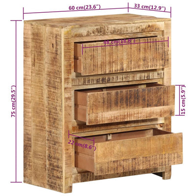 Drawer Cabinet 60x33x75 cm Solid Wood Mango