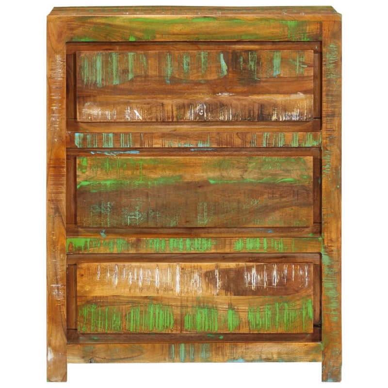 Drawer Cabinet Multicolour 60x33x75 cm Solid Wood Reclaimed