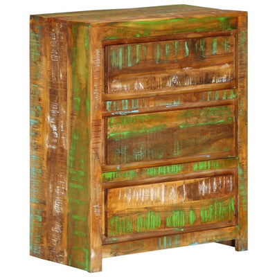 Drawer Cabinet Multicolour 60x33x75 cm Solid Wood Reclaimed