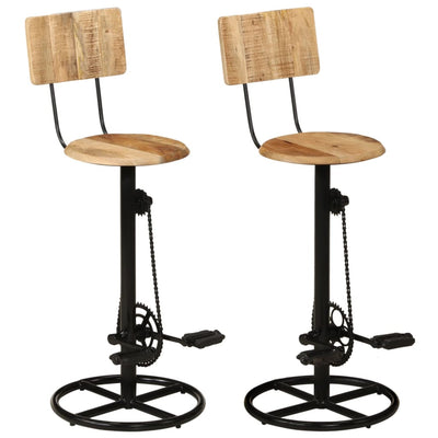 Bar Stools 2 pcs Solid Wood Mango