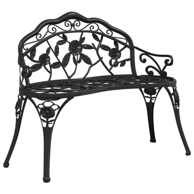 Garden Bench 99 cm Cast Aluminium Black