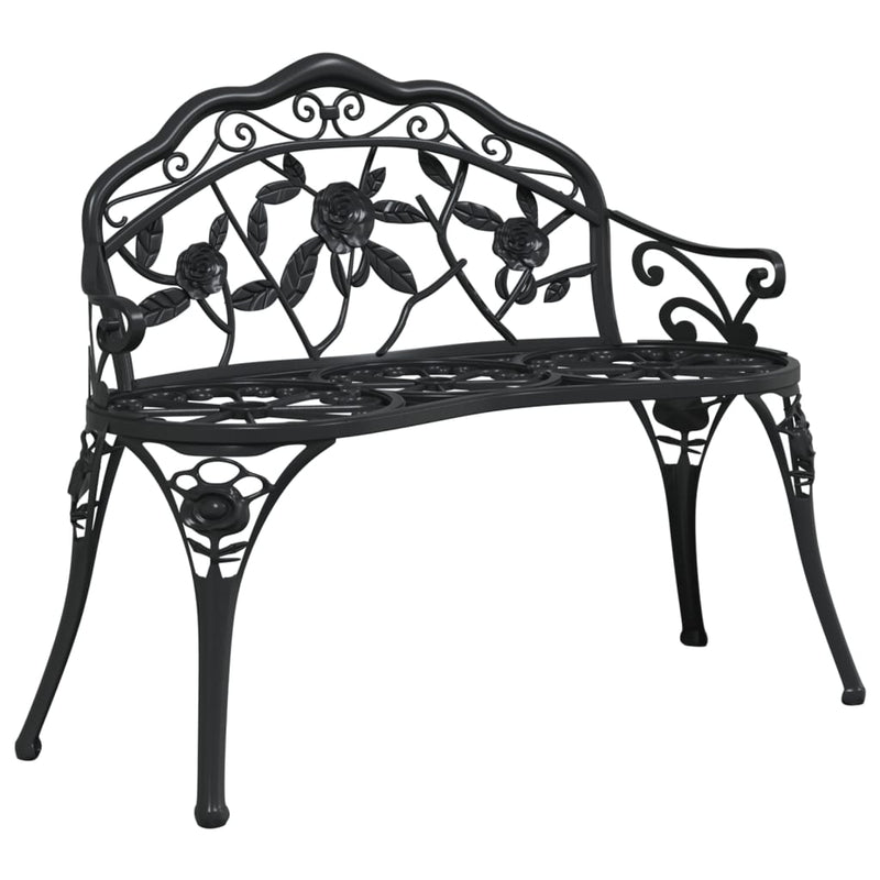 Garden Bench 99 cm Cast Aluminium Black