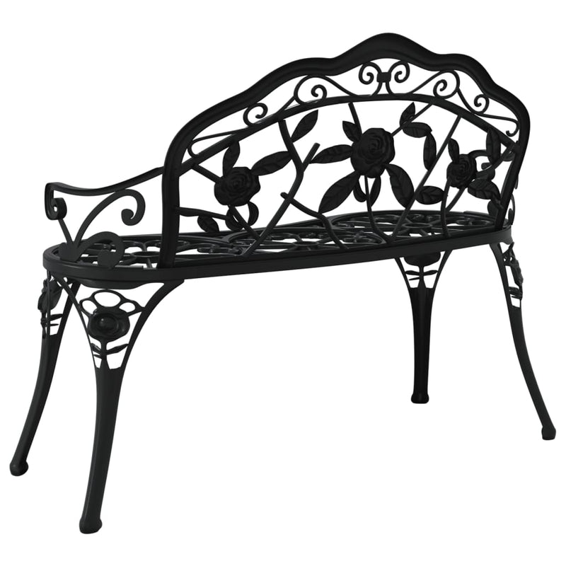 Garden Bench 99 cm Cast Aluminium Black