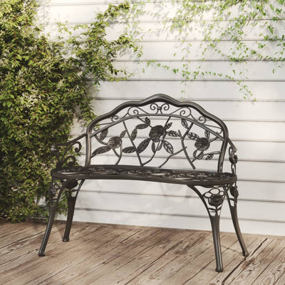 Garden Bench 99 cm Cast Aluminium Black