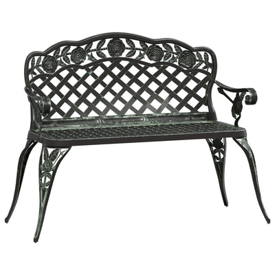 Garden Bench 108 cm Cast Aluminium Green