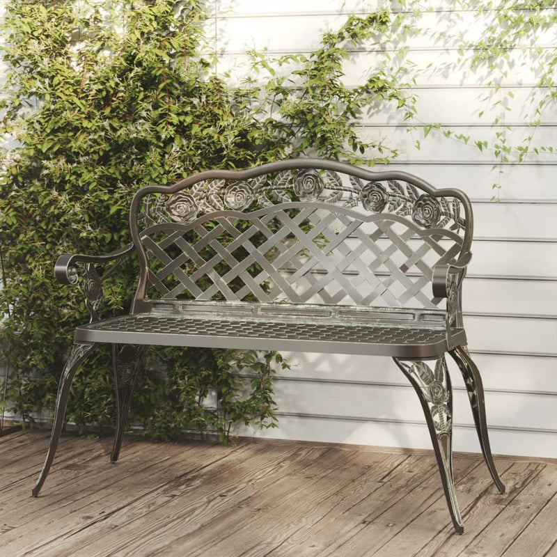 Garden Bench 108 cm Cast Aluminium Green