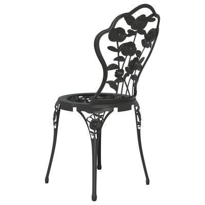 Bistro Chairs 2 pcs Cast Aluminium Black