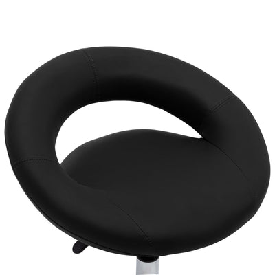 Swivel Dining Chair Black Faux Leather