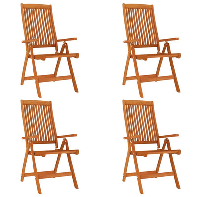 Folding Garden Chairs 4 pcs Solid Wood Eucalyptus