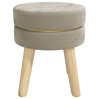 Round Hocker Dark Grey Velvet