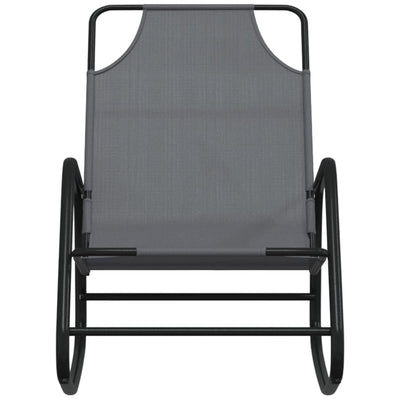 Rocking Sun Lounger Grey Steel and Textilene