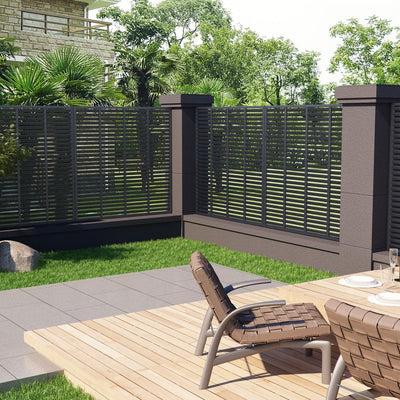 Louver Fence WPC 180x180 cm Grey