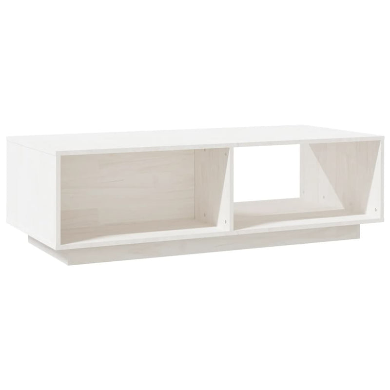 Coffee Table White 110x50x33.5 cm Solid Pinewood