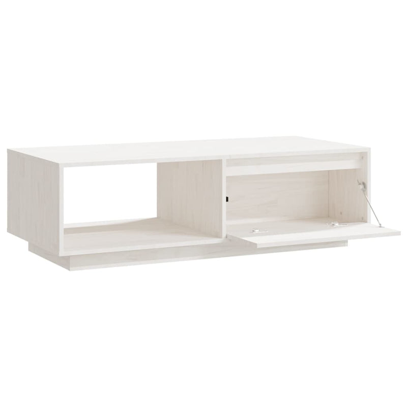 Coffee Table White 110x50x33.5 cm Solid Pinewood