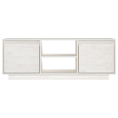 TV Cabinet White 110x30x40 cm Solid Pinewood