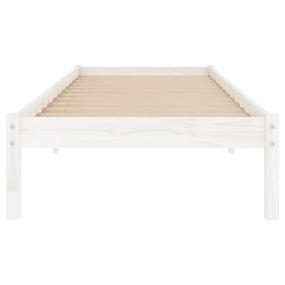 Bed Frame without Mattress White Solid Wood 90x190 cm