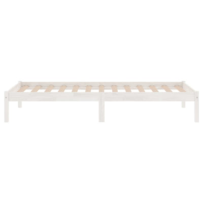 Bed Frame without Mattress White Solid Wood 90x190 cm