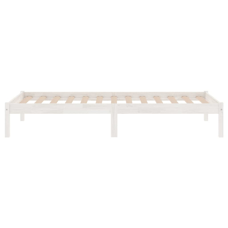 Bed Frame without Mattress White Solid Wood 90x190 cm