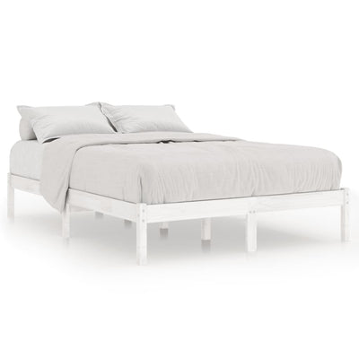 Bed Frame without Mattress White Solid Wood 150x200 cm