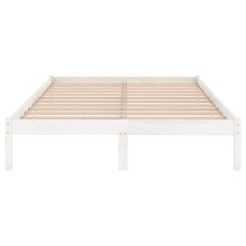 Bed Frame without Mattress White Solid Wood 150x200 cm