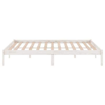 Bed Frame without Mattress White Solid Wood 150x200 cm