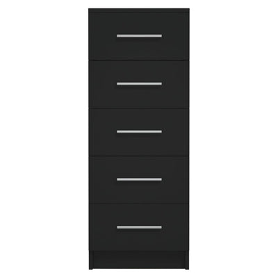 Tall Drawer Chest Black 41x35x106 cm Engineered Wood