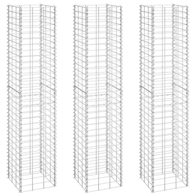 Gabion Raised Beds 3 pcs 30x30x150 cm Iron