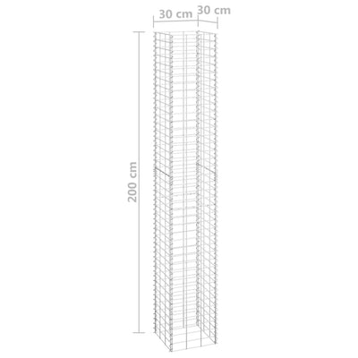 Gabion Raised Beds 3 pcs 30x30x200 cm Iron