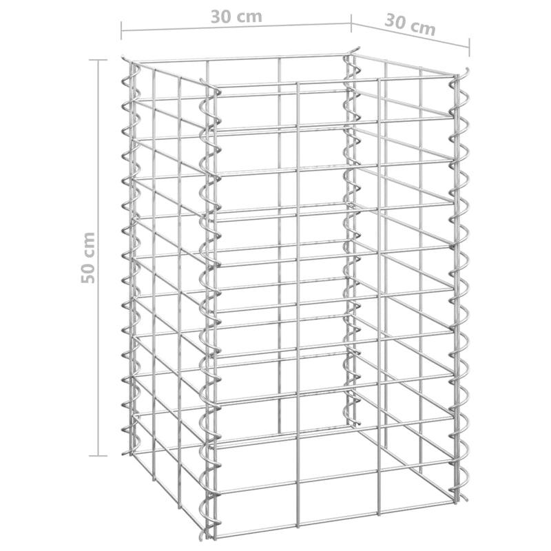 Gabion Raised Beds 4 pcs 30x30x50/100/150/200 cm Iron