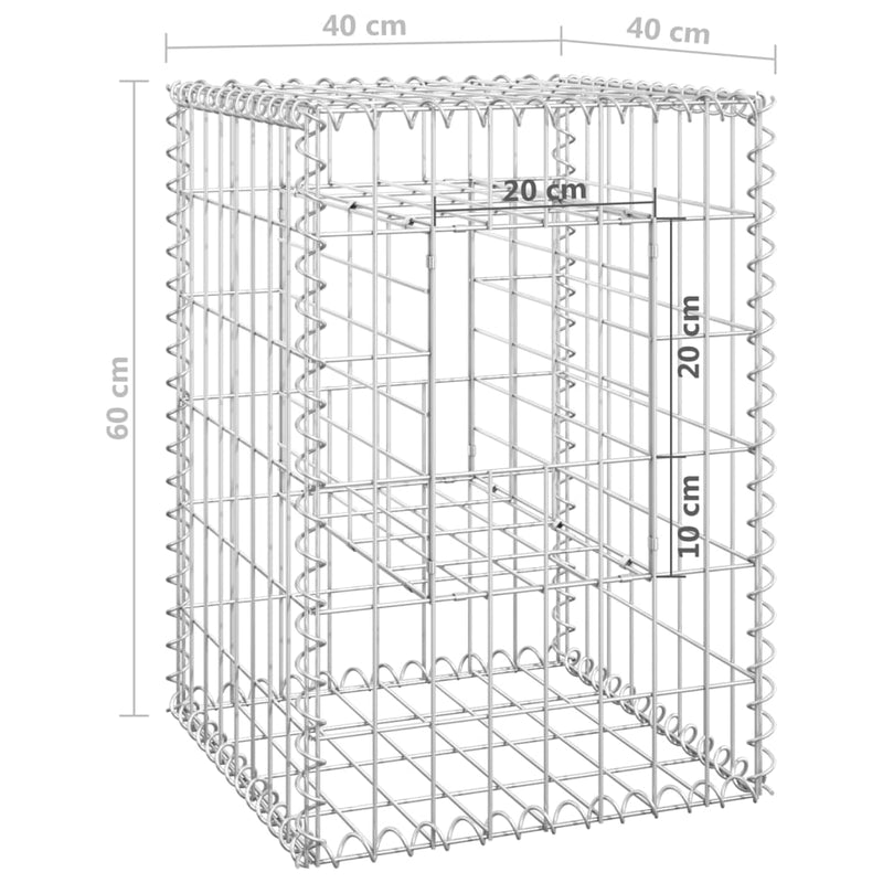 Gabion Basket Post 40x40x60 cm Iron