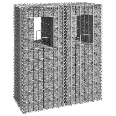 Gabion Basket Posts 2 pcs 40x40x100 cm Iron