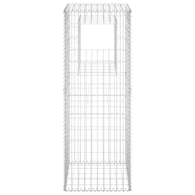 Gabion Basket Posts 2 pcs 50x50x140 cm Iron