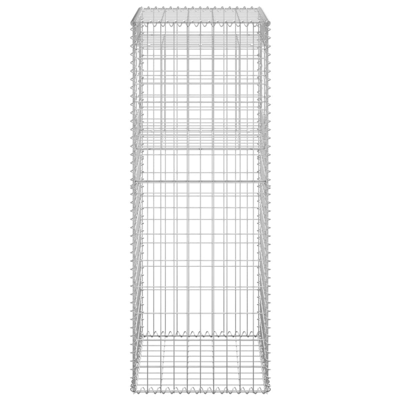 Gabion Basket Posts 2 pcs 50x50x140 cm Iron