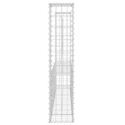 U-shape Gabion Basket with 2 Posts Iron 140x20x100 cm