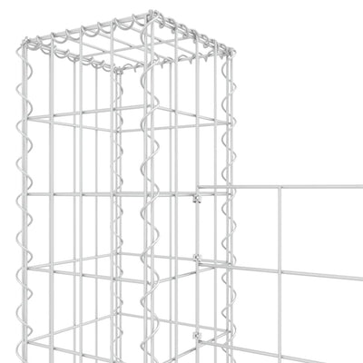 U-shape Gabion Basket with 8 Posts Iron 860x20x200 cm