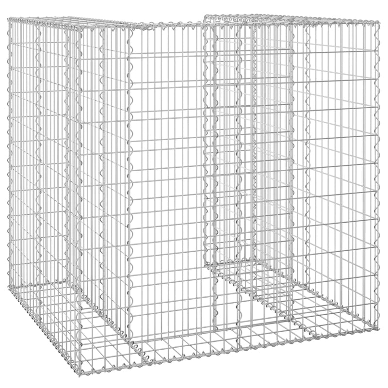 Gabion Wall for Garbage Bin Galvanised Steel 110x100x110 cm