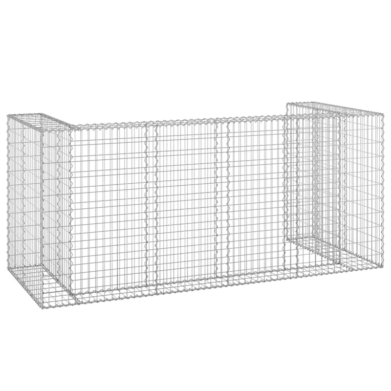 Gabion Wall for Garbage Bins Galvanised Steel 254x100x110 cm