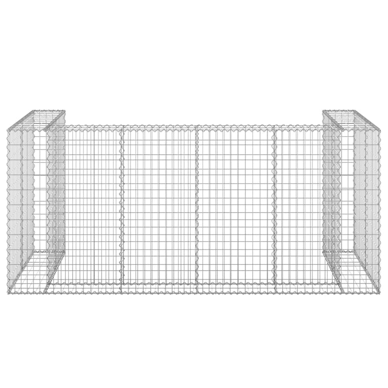 Gabion Wall for Garbage Bins Galvanised Steel 254x100x110 cm