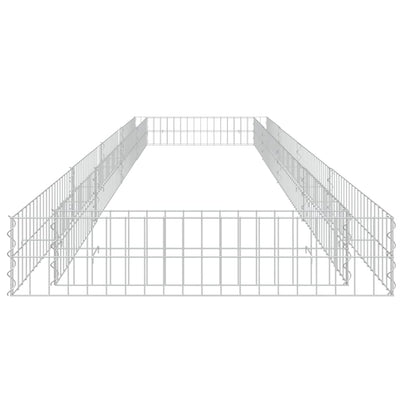 Gabion Raised Bed Galvanised Steel 400x100x20 cm