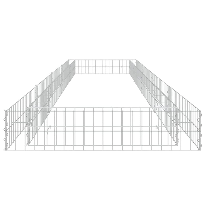 Gabion Raised Bed Galvanised Steel 400x100x20 cm