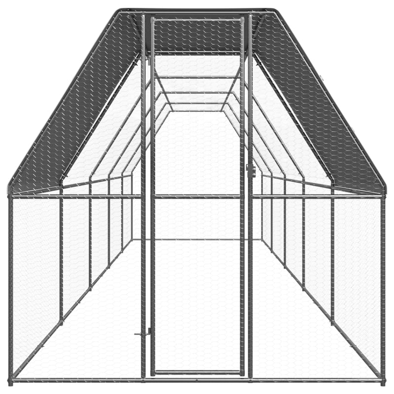 Outdoor Chicken Cage 2x10x2 m Galvanised Steel