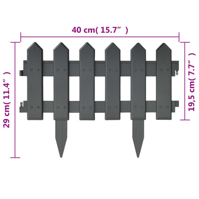 Lawn Edgings 25 pcs Anthracite 10 m Polypropylene